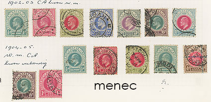 Iso-Britannia, Natal, Edward VII -merkkejä vesileimavariantein, 21 kpl 