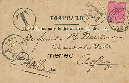 Iso-Britannia, Natal, Greetings from Durban -kortti 1899, lunastus 15 c 