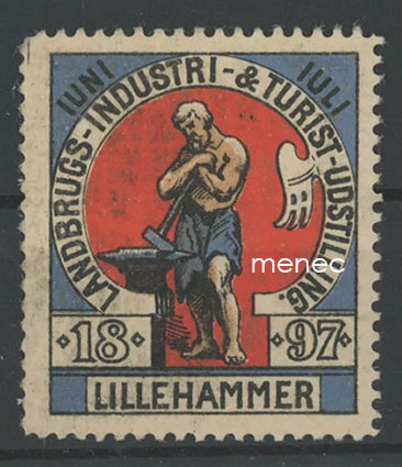 Norja, Lillehammer, maatalous-, teollisuus- ja turisminäyttely 1897, vinjetti 