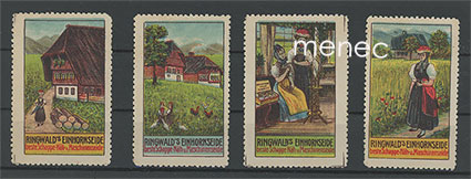 Saksa, parhaat käsin- ja konekudontalangat, 4 vinjettiä 