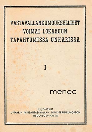 Vastavallankumoukselliset voimat lokakuun tapahtumissa Unkarissa. I 