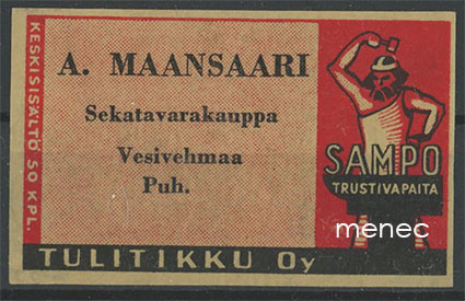 Seppä-etiketti, A. Maansaari, Vesivehmaa 