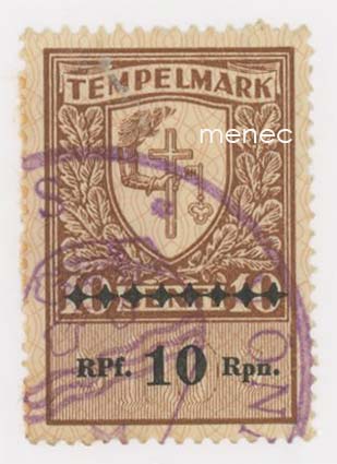Viro, leimamerkki 10s, saksalaisella ylipainamalla 10 RPf, 1941 