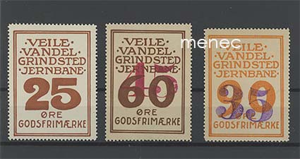 Tanska, Veile - Vandel - Grindsted Jernbane, 3 rautatiemerkkiä 