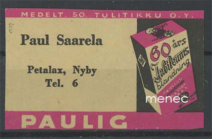 Kauppiasetiketti, Paulig, Paul Saarela, Petolahti 