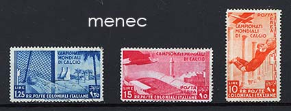 Italia, Jalkapallon MM 1934, siirtomaasarjaa, 3 kpl 