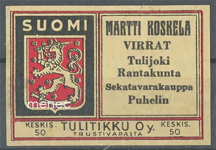 Tulitikkuetiketti, Martti Koskela, Virrat, Tulijoki, Rantakunta 