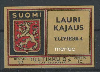 Tulitikkuetiketti, Lauri Kajaus, Ylivieska 