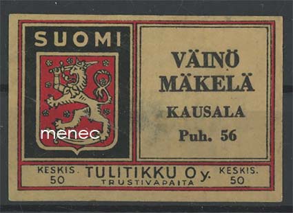 Tulitikkuetiketti, Väinö Mäkelä, Kausala 