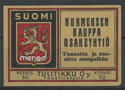 Tulitikkuetiketti, Nurmeksen Kauppa 