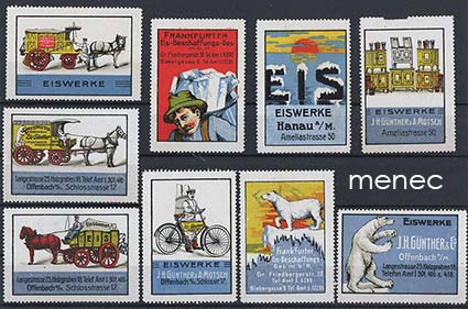 Eurooppalaisia mainosmerkkejä, jäätekniikkaa, 9 kpl 