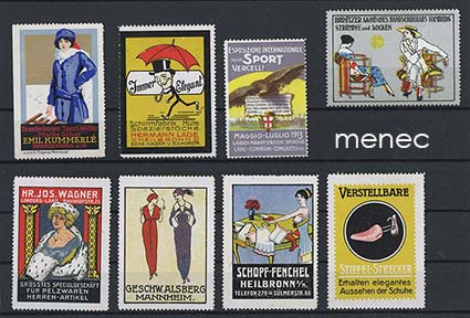 Eurooppalaisia mainosmerkkejä, asusteita, 8 kpl 