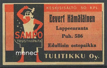 Seppä-etiketti, Eevert Hämäläinen, Lappeenranta 