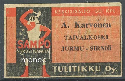Seppä-etiketti, A. Karvonen, Taivalkoski 