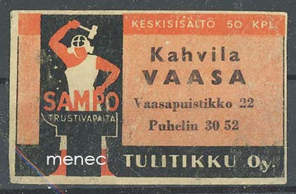 Seppä-etiketti, Kahvila Vaasa 