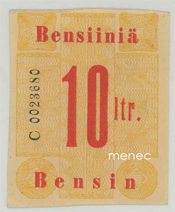 Bensiinikuponki, 10 litraa 