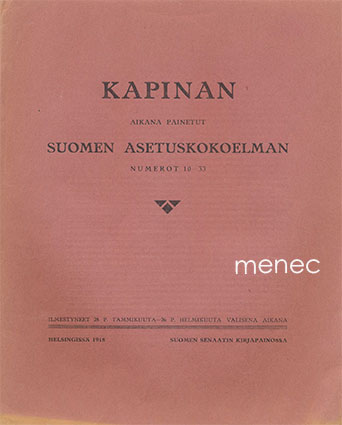 Kapinan aikana painetut Suomen asetuskokoelman numerot 10–33 