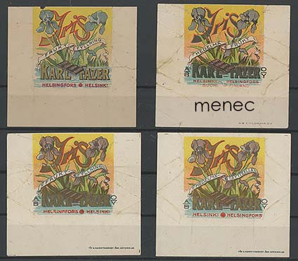 Hedelmä-täytteellä, makeisetiketti, 4 erilaista 