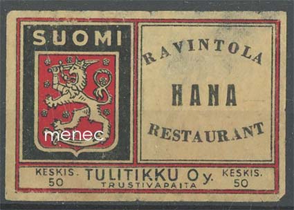 Tulitikkuetiketti, Ravintola Hana 