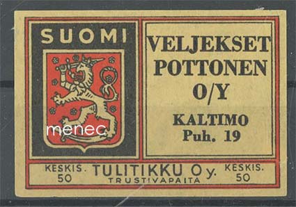 Tulitikkuetiketti, Veljekset Pottonen, Kaltimo, Eno 