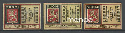 Tulitikkuetiketti, W. Söderholm, Porvoo, 3 kpl 