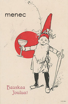 Scheack, Alfred - Tonttu kallistaa lasia 