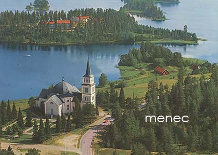 Ruokolahti, kirkko ja kansanopisto, ilmakuva 