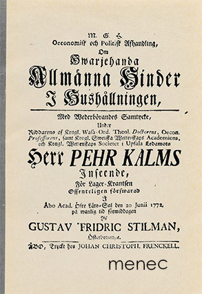 Kalm, Pehr - Kaikenlaisia yleisiä haittoja taloudenpidossa 