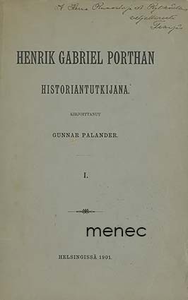 Suolahti, Gunnar - Henrik Gabriel Porthan historiantutkijana. I 