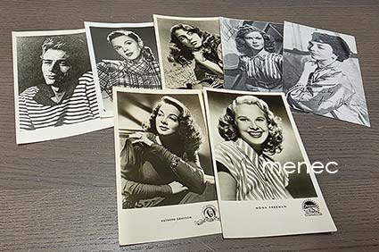 Elokuvatähtiä postikorteissa, 7 kpl 