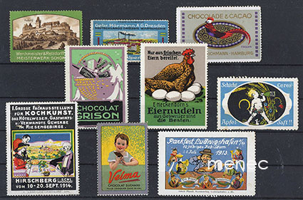 Eurooppalaisia mainosmerkkejä, ruoka-aiheita, 9 kpl 