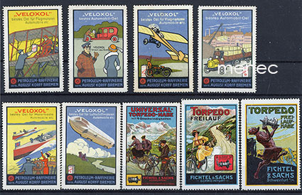 Eurooppalaisia mainosmerkkejä, liikenneaiheita, 9 kpl 