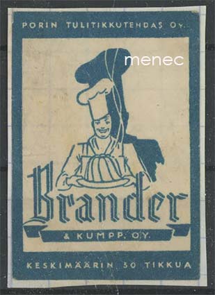 Tulitikkuetiketti, Brander 
