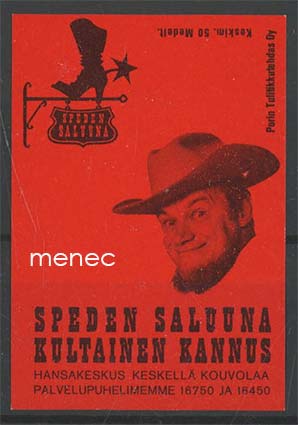 Tulitikkuetiketti, Speden Saluuna Kultainen Kannus, Kouvola 