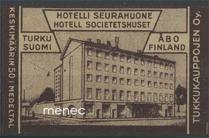 Tulitikkuetiketti, Hotelli Seurahuone, Turku 