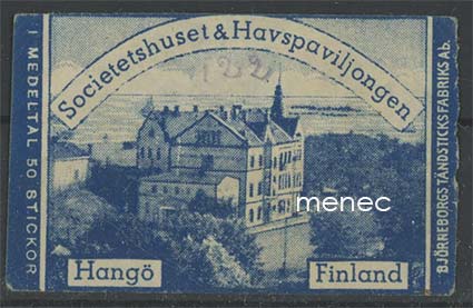 Tulitikkuetiketti, Hangon Seurahuone & Meripaviljonki 