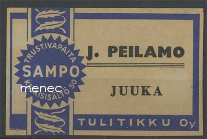 Tulitikkuetiketti, J. Peilamo, Juuka 