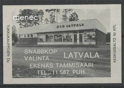 Tulitikkuetiketti, Valinta Latvala, Tammisaari 