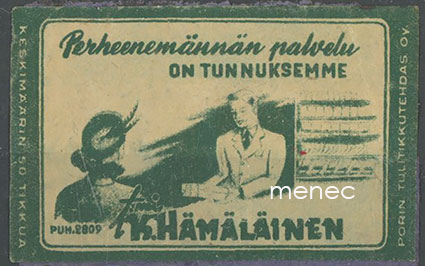 Tulitikkuetiketti, K Hämäläinen 