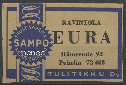 Kauppiasetiketti, Ravintola Eura, Helsinki 