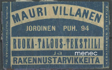 Tulitikkuetiketti, Mauri Villanen, Joroinen 