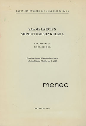 Nickul, Karl - Saamelaisten sopeutumisongelmia 