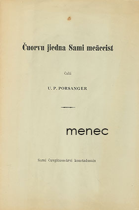 Porsanger, U. P. - Cuorvu jiedna Sami meäccist 