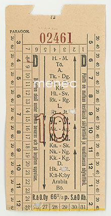 Matkalippu, Töölö - Arabia, R & O Oy 