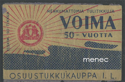 Tulitikkuetiketti, Osuustukkukauppa Voima 50 vuotta 