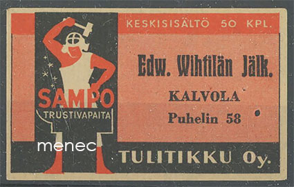 Seppä-etiketti, Edw. Wihtilän Jälk., Kalvola 