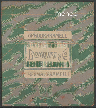 Kerma-karamelli, makeisetiketti 