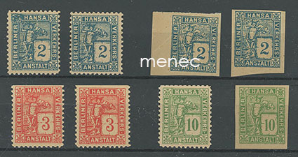 Saksa, paikallisposti, Berliner Hansa Anstalt, 8 kpl 
