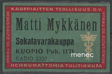 Kauppiasetiketti, Matti Mykkänen, Kuopio 