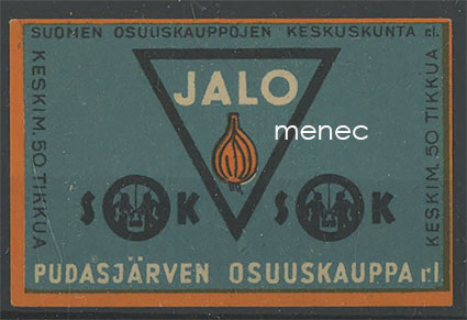 Tulitikkuetiketti, Jalo, Pudasjärven Osuuskauppa 